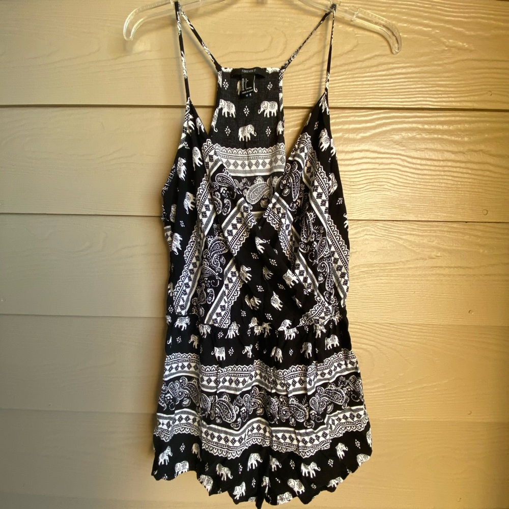 Elephant Patterned Romper
